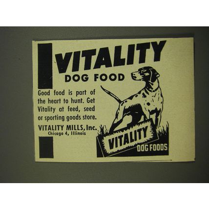 1952 Vitality Dog Food Advertisement