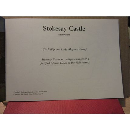STOKESAY CASTLE, SHROPSHIRE.. 1970s guide book p/b /