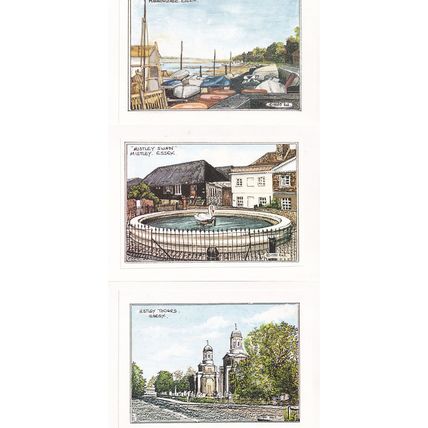 Mistley Towers Swan Pub Stour Estuary Manningtree 3x Painting Postcard s