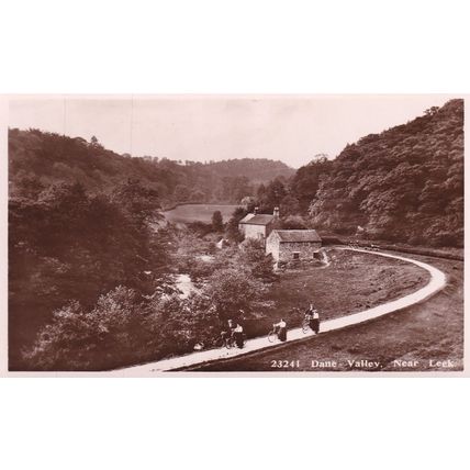 Dane Valley Leek Cheshire Ladies Bicycle Real Photo Postcard
