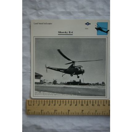 Sikorsky R-6 - USA - Land Based Helicopter - Collectors Club Card