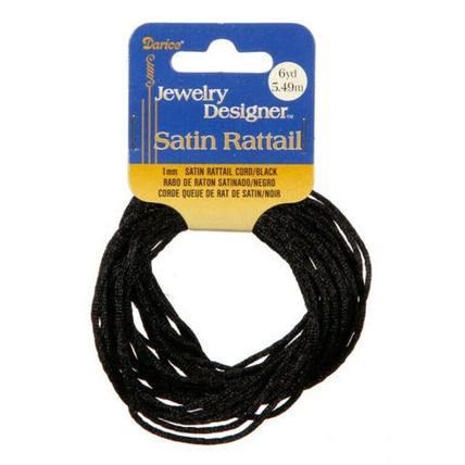 Satin Rattail - Black - 1mm x 5 yards