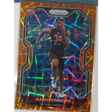 2020 Panini Prizm ISAIAH SIMMONS (Arizona Cardinals) Orange Lazer RC #323