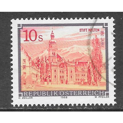 AUSTRIA 1988 VIEW STIFT WILTEN TIROL 850 YEARS 10s USED SG?
