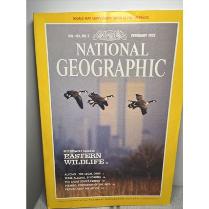 National Geographic Magazine Feb 1992 Eastern Wildlife - Vintage Collectable