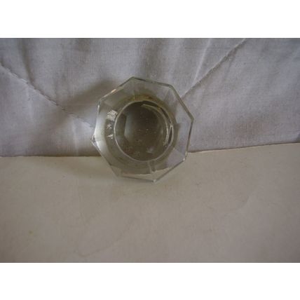 Vintage Art Deco Perfume Bottle Stopper Geometric Octagon Clear Glass Top