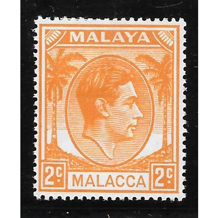 MALACCA MALAYA 1949 KG6 2c SG4 4 SG ORANGE MINT HINGED
