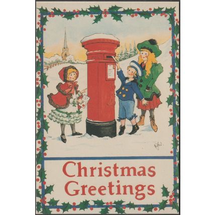 Rosalind Wicks - Christmas Greetings, 1989 - David Shaw Postcard