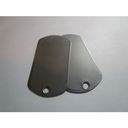 2 NEW Military Stainless Steel Blank Dog Tags Free Shipping