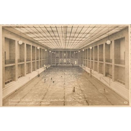 AK Chemnitz German Europa Swimming Pool Antique Postcard