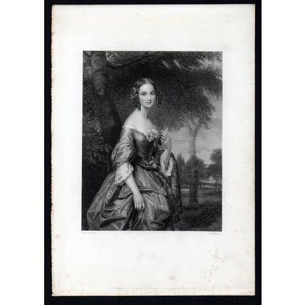 MRS BURR 1842 William Henry Mote - Benjamin Rawlinson Faulkner ANTIQUE ENGRAVING