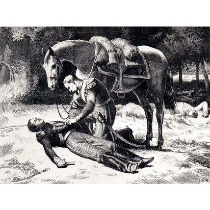 FAVOURITE OF THE REGIMENT 1870 Soldier - Horse VICTORIAN ENGRAVING