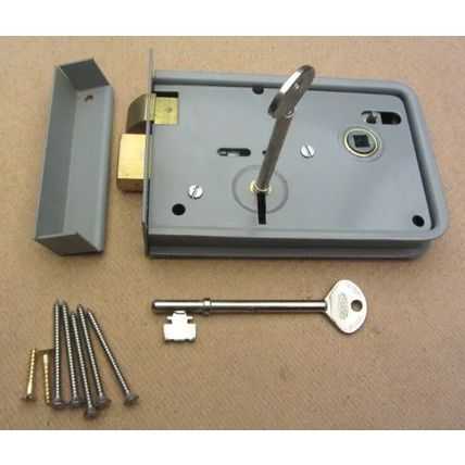 Vintage Door Lock 2 Lever Has 2 original Keys & Keeper RIGHT HANDED DOORS ONLY