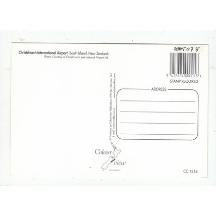 Christchurch International Airport South Island New Zealand Postcard