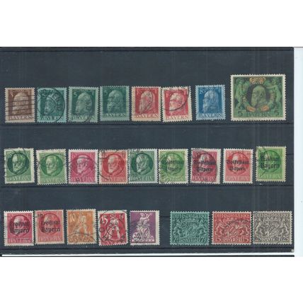 Bavaria stamps. Germany. Used lot 1911 to 1920 King Ludwig etc. CV £70+ (J318)