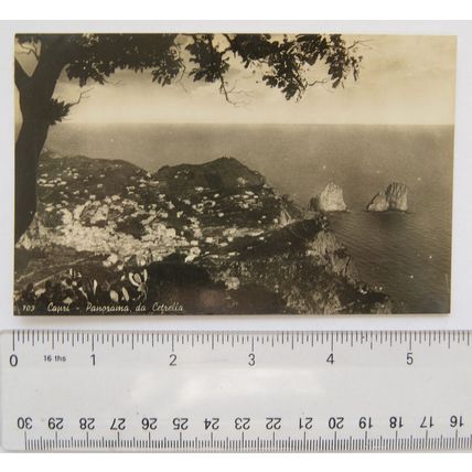 1943 postcard Panorama da Cetrella, Capri, Italy