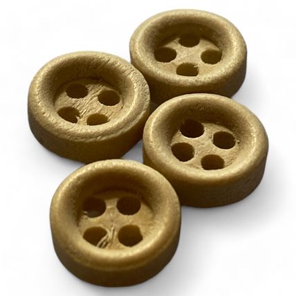 9mm Natural Round Wooden Buttons 4-holes Baby Sewing Scrapbooking Crafts