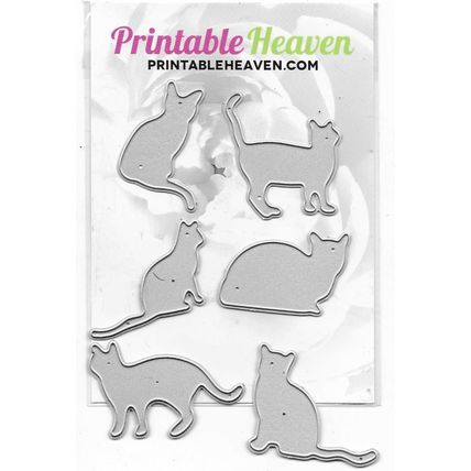 Printable Heaven. Cats Die Set. Die Cutting Cardmaking Scrapbooking Crafts