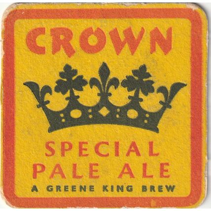 BEER MAT - GREENE KING BREWERY - CROWN SPECIAL ALE - (Cat 018) - (1965)