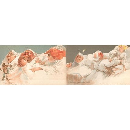 Switzerland Amazing Folding Comic Art Old Zurich 3x Postcard s