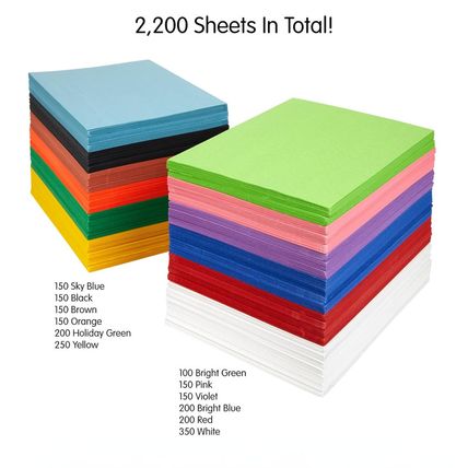 Colorations Construction Paper, Classroom Art Supplies, 9" X 12" Craft Paper 220