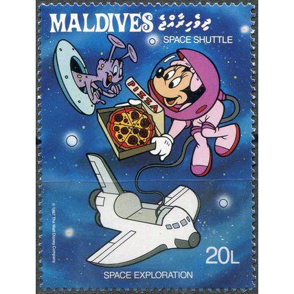 Maldives. 1988. Minnie Mouse delivering Pizza(MNH **) Stamp