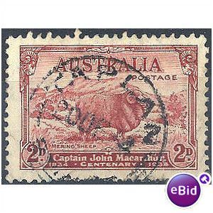 Australia 1934.SG150 2d Carmine-Red Fine Used.