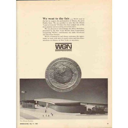 wgn 1965 chicago il radio tv we went to the worlds fair vintage ad