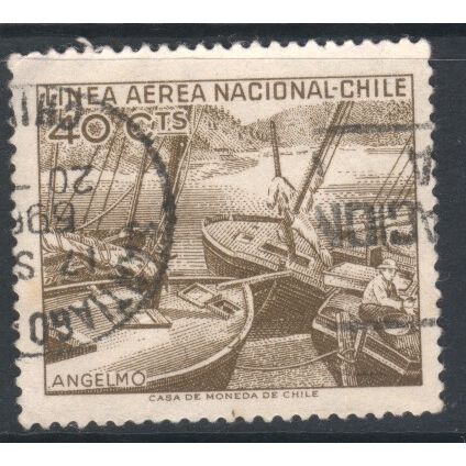 Chile 1965 (Air) - SG561 - 40c olive brown - Angelmo Harbour - used