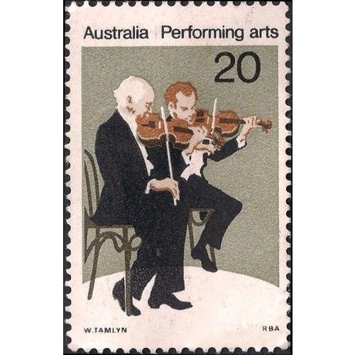 AUSTRALIA, MUSIC, Violinists, brown 1977, 20c