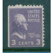 807 3c Thomas Jefferson Average Plus MNH BPS R0657
