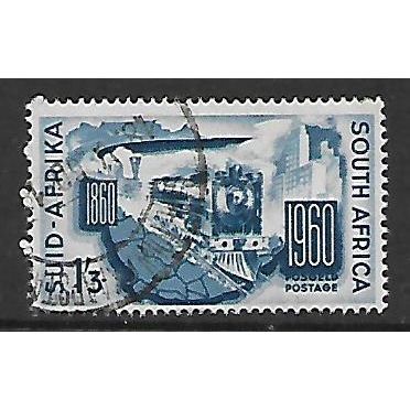 SOUTH AFRICA 1960 SOUTH AFRICAN RAILWAY 1s.3d STEAM LOCOMOTIVE SG183 FINE USED#2