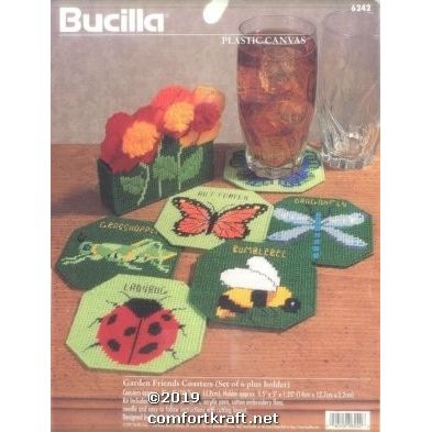 Garden Friends Coasters plus Holder 6242