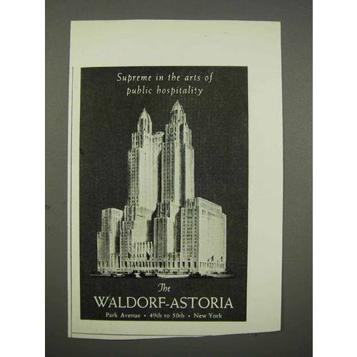1946 Waldorf-Astoria Hotel Ad - Public Hospitality
