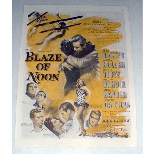 1947 Blaze of Noon Movie Ad, Anne Baxter William Holden
