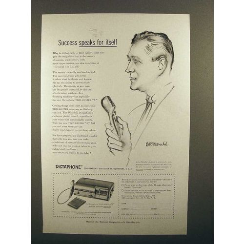 1954 Dictaphone Time-Master Dictating Machine Ad - Success