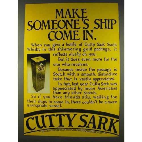 1977 Cutty Sark Scotch Ad - Someone's Ship Come In