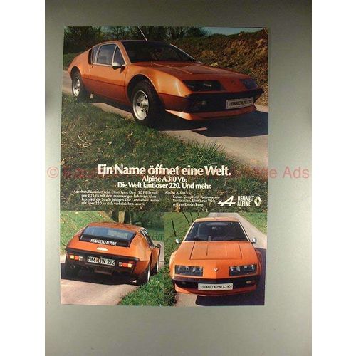 1977 Renault Alpine A310 V6 Car Ad - in German - NICE!!