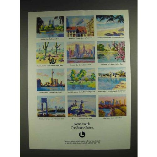 1986 Loews Hotels Ad - The Smart Choice