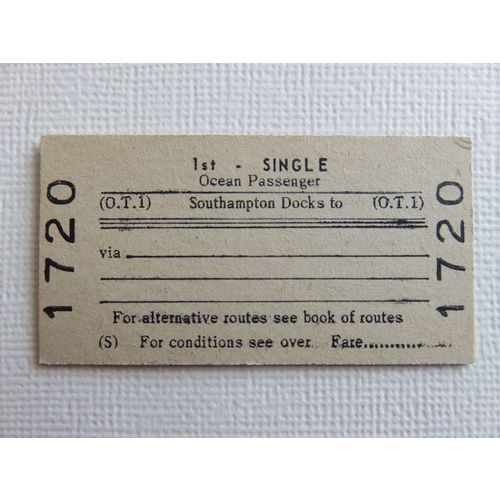 BR Southampton Docks - Blank 1st Single Ticket