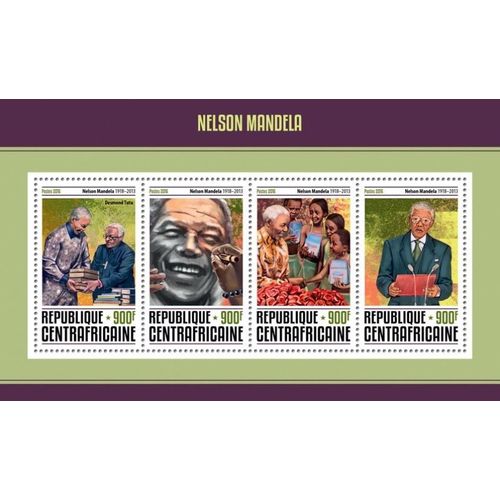 CENTRAL AFRICA 2016 SHEET MNH NELSON MANDELA NOBEL PRIZE 4