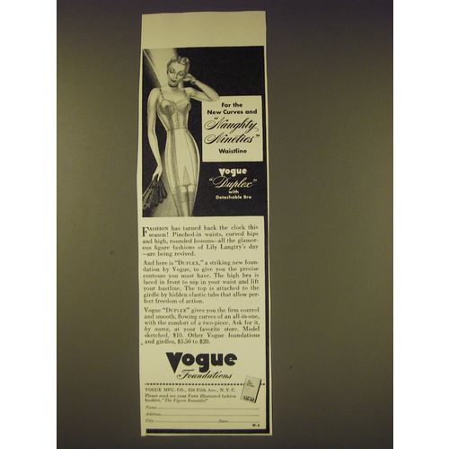 1939 Vogue Duplex Foundation Ad - For the new curves and naughty nineties