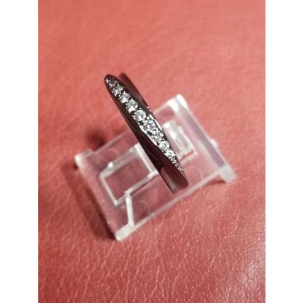 Dahlia Wedding Band AAA Stellux CZ & Black Gold