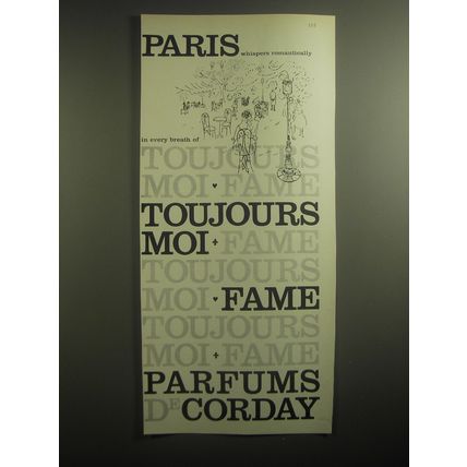 1959 Parfums De Corday Ad - Paris whispers romantically