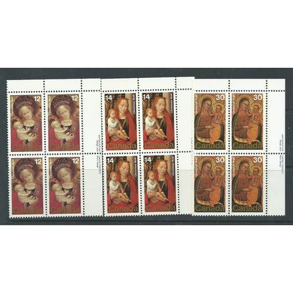 canada christmaas 1978 set imprint blocks top right sg928 sg 928