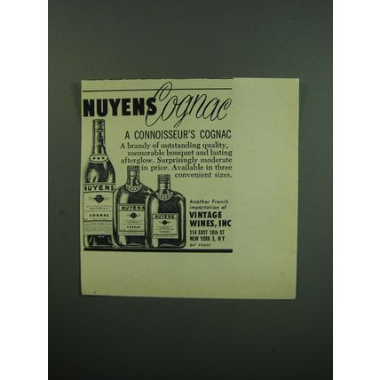 1949 Nuyens Cognac Ad - Nuyens Cognac a Connoisseur's Cognac