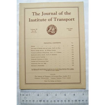 1948 Journal of Institute of Transport Vol. 22, No.20