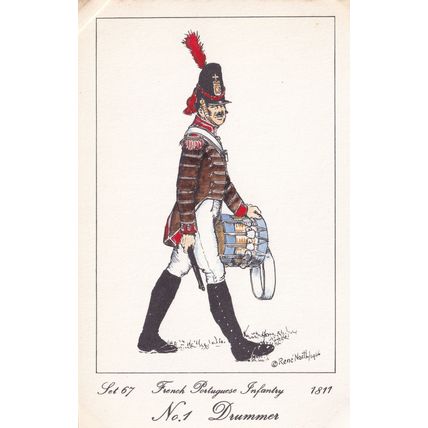 French 15th Light Regiment Drummer Napoleonic War Soldier 1811 PB Postcard