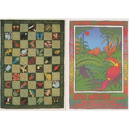 Ecuador Rainforest 2x Political 1980s Postcard s