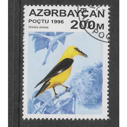 AZERBAIJAN 1996 BIRDS 200M GOLDEN ORIOLE SG 328 FINE USED #5